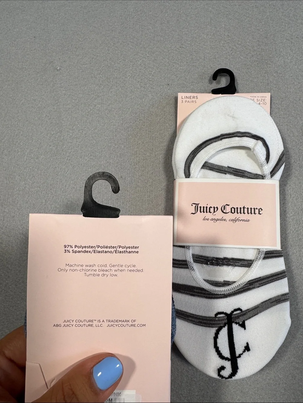 NWT Juicy Couture Women's Liner Socks 3-Pack Bundle (6 Pairs Total)